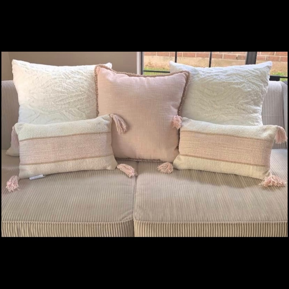 3 New Blush Pink Allen + Roth Pillows